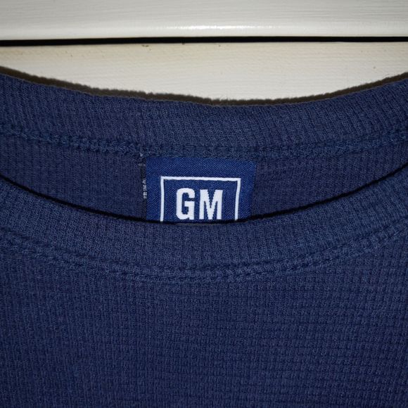 Mens GM Chevy Trucks Long Sleeve Navy Thermal Pullover Shirt XL Chevrolet - Picture 5 of 12